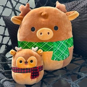 Squishmallows Christmas moose bundle 12" + 5" NWT
